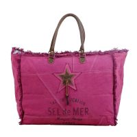 Popping Pink Weekend Overnight Canvas Bag - S-2805 - Myra