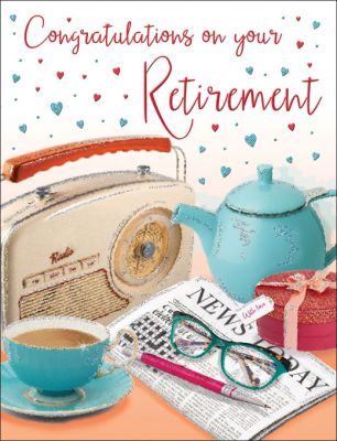 Retirement Card - Radio, Cup of Tea & Newspaper - Regal