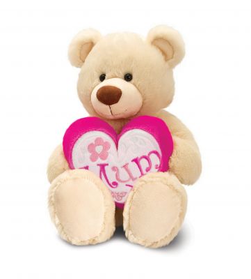 Bear Soft Toy - Mum Pink Heart 25cm - Keel - Mother's Day