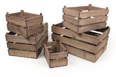 Vintage Style Wooden Apple Crate Storage Box - Extra Small