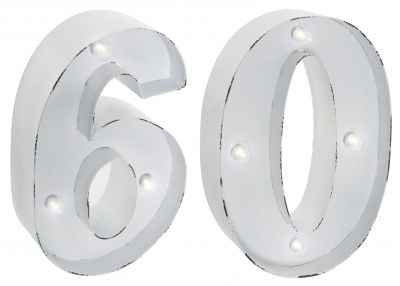 60th Birthday Party LED Light - Wall Mounted