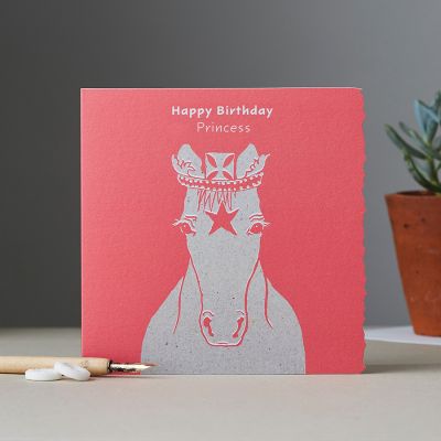 Happy Birthday Card - Horse - Princess