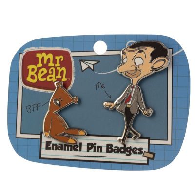 Mr Bean & Teddy Enamel Pin Badge Set