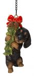 Christmas Hanging Mini Dachshund Puppy Dog Ornament - Indoor or Outdoor Vivid Arts