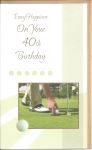 40th Birthday Card - Male - Golf