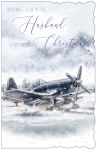 Christmas Card -  Large - Husband - Aeroplane - Glitter - Out of the Blue